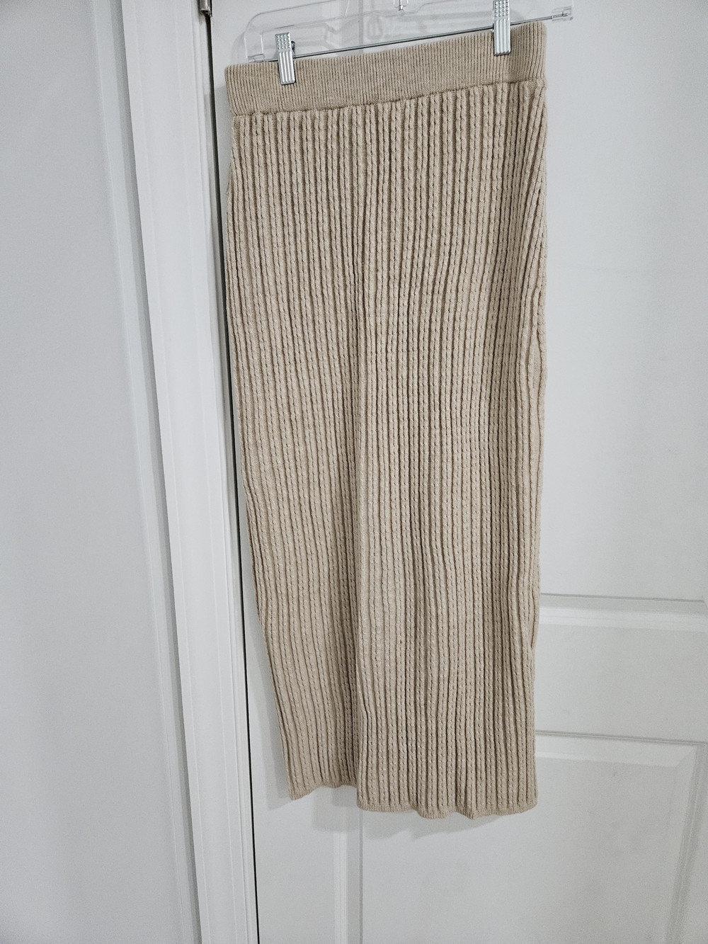 SHEIN Beige Ribbed Knit Maxi Skirt & Cardigan Set - Picture 2 of 3